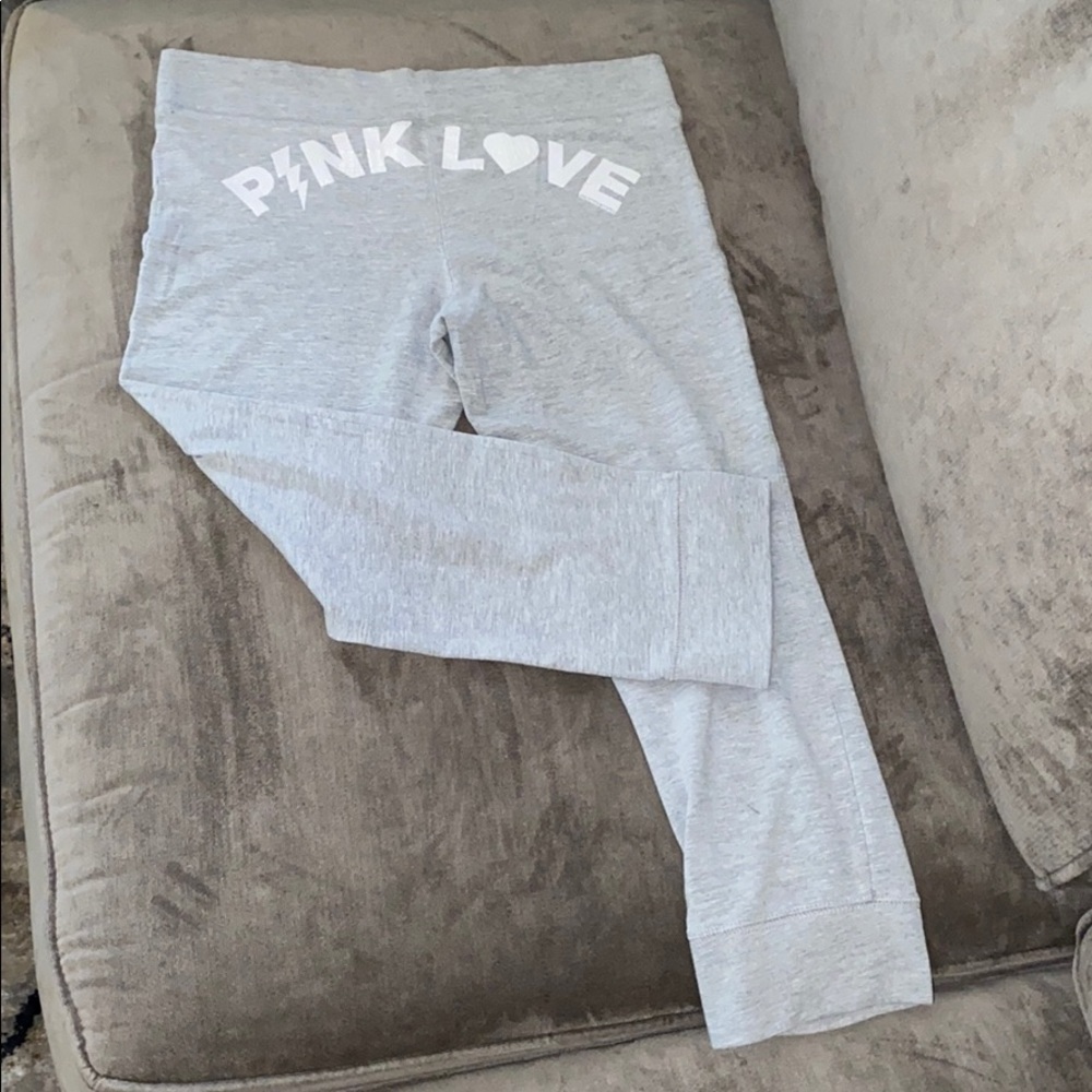 VS LOVE PINK Grey Capri Sweats / Tights NWOT!